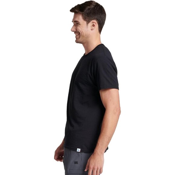 Men Dri Power Short Sleeve Black T Shirt Moisture Wicking Odor Protection UPF 30 - Picture 3 of 5